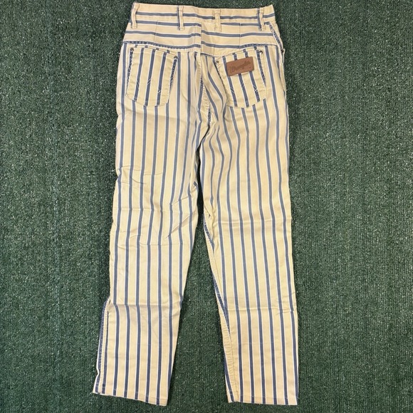 Wrangler Vintage Pinstriped Yellow Western Jeans 26X24 Damaged Zipper - Picture 5 of 8